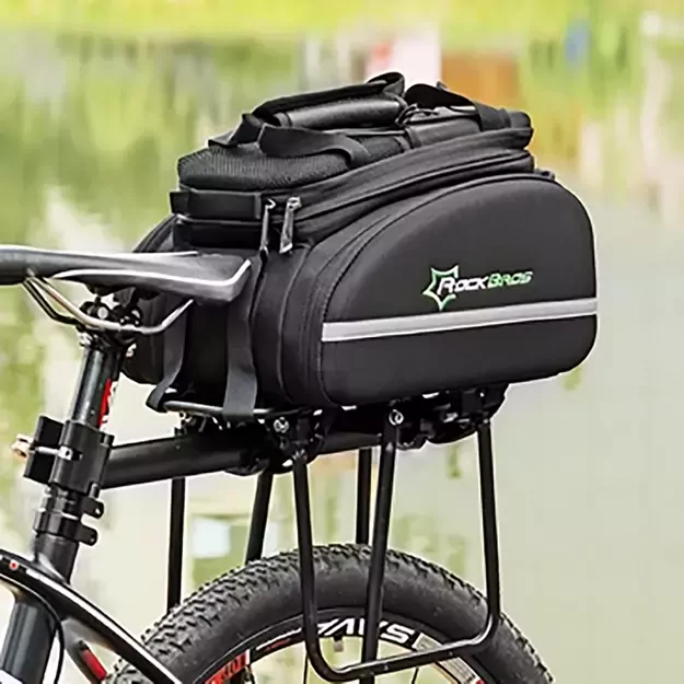 Rockbros A6-03BK bicycle bag for trunk 35 l with fold-out pockets - black 2