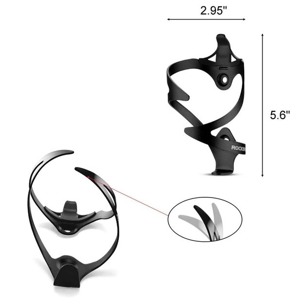 Rockbros 2017-11ABK Aluminum Bike Bottle Holder - Black 2