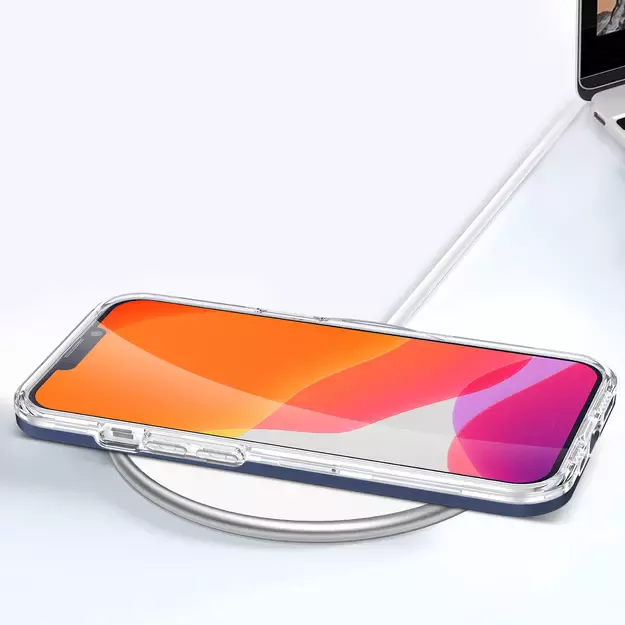 Clear 3in1 case for iPhone 13 mini gel cover with frame blue 7