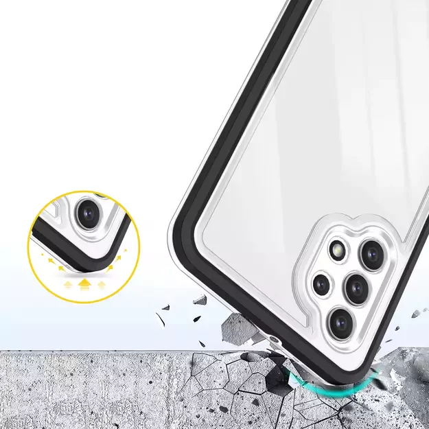 Clear 3in1 Case for Samsung Galaxy A72 4G Frame Gel Cover Black 5