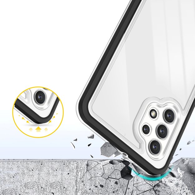 Clear 3in1 Case for Samsung Galaxy A72 4G Frame Gel Cover Black 11