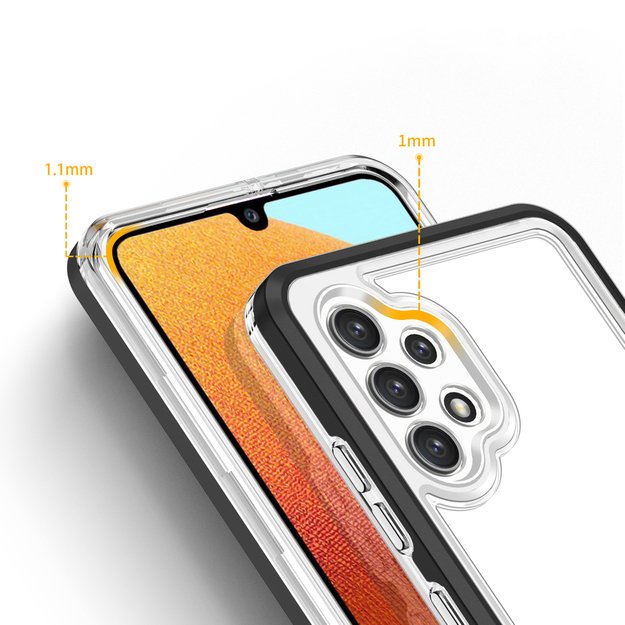 Clear 3in1 Case for Samsung Galaxy A72 4G Frame Gel Cover Black 9