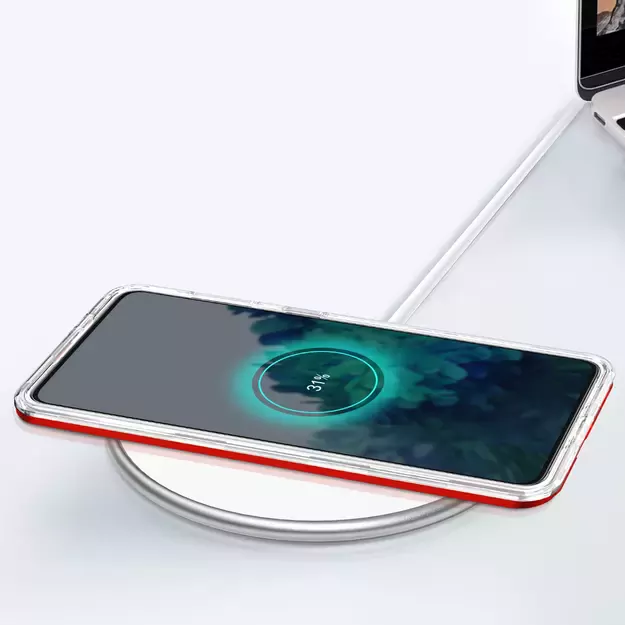 Clear 3in1 case for Samsung Galaxy S22 + (S22 Plus) frame gel cover red 7