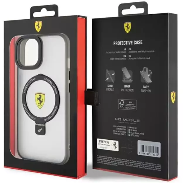 Ferrari FEHMP15SUSCAK iPhone 15 6.1&quot  black/black hardcase Ring Stand 2023 Collection MagSafe 6