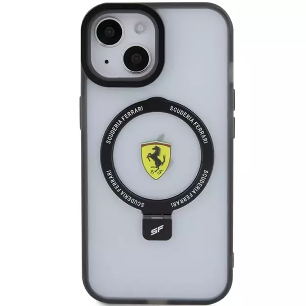 Ferrari FEHMP15SUSCAK iPhone 15 6.1&quot  black/black hardcase Ring Stand 2023 Collection MagSafe 2