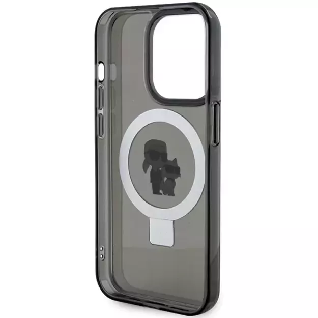 Karl Lagerfeld KLHMP13LHMRSKCK iPhone 13 Pro 6.1&quot  black/black hardcase Ring Stand Karl&amp Choupette MagSafe 13