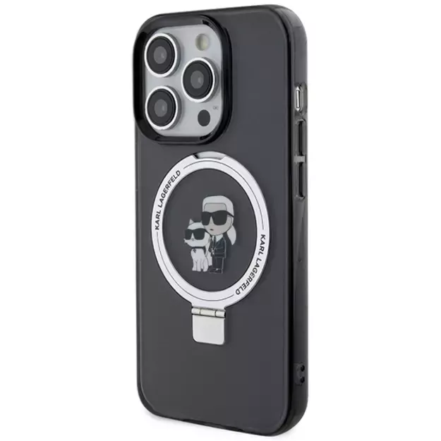 Karl Lagerfeld KLHMP13LHMRSKCK iPhone 13 Pro 6.1&quot  black/black hardcase Ring Stand Karl&amp Choupette MagSafe 8