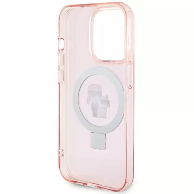 Karl Lagerfeld KLHMP15XHMRSKCP iPhone 15 Pro Max 6.7&quot  pink/pink hardcase Ring Stand Karl&amp Choupette MagSafe 5