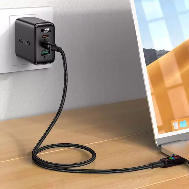Acefast C7-03 USB-C USB-C 100W 1.2m cable with display - black 10