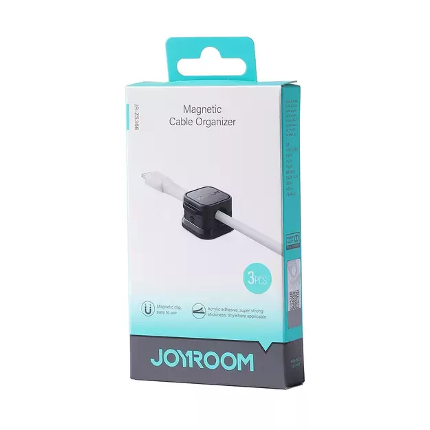 Joyroom JR-ZS368 magnetic cable organizer - black (3 pcs.) 5
