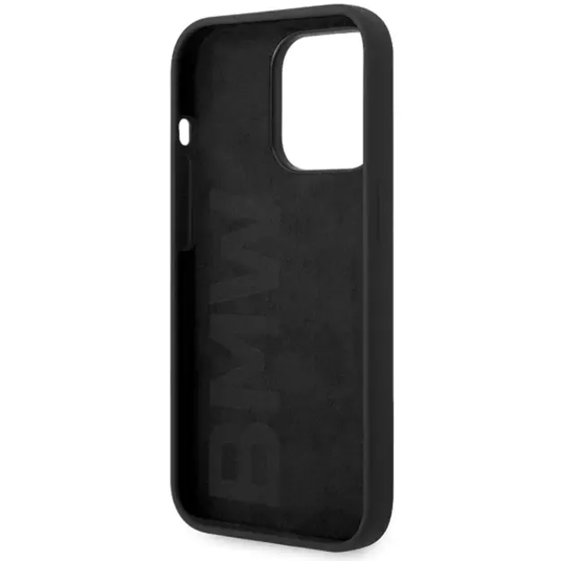 BMW Silicone Metal Logo iPhone 15 Pro Max Case - Black 6