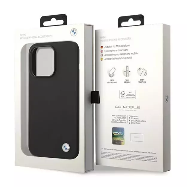 BMW Silicone Metal Logo iPhone 15 Pro Max Case - Black 7