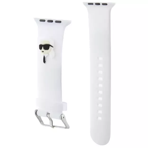 Karl Lagerfeld 3D Rubber Karl Head strap for Apple Watch 42/44/45/49mm - white 5