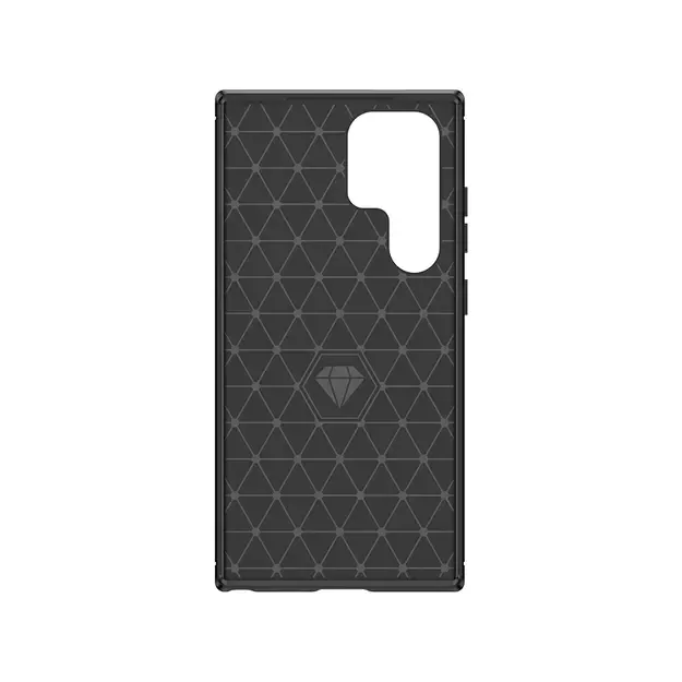 Carbon Case for Samsung Galaxy S24 Ultra Flexible Silicone Carbon Cover - Black 2