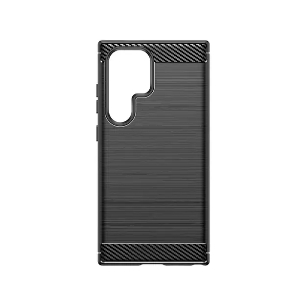 Carbon Case for Samsung Galaxy S24 Ultra Flexible Silicone Carbon Cover - Black 5