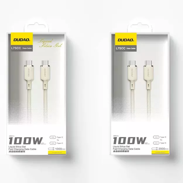 Dudao L7SCC USB-C - USB-C cable 100W 1m - beige 3