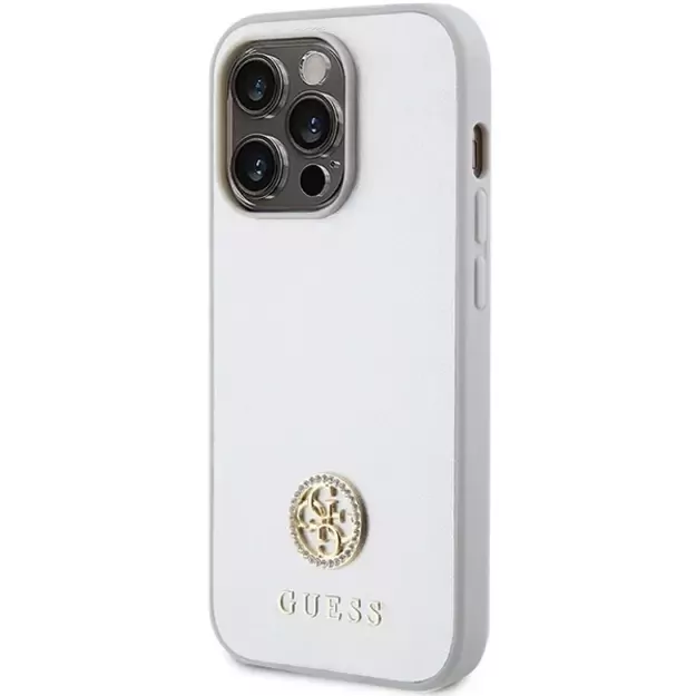 Guess Strass Metal Logo case for iPhone 15 Pro - silver 1
