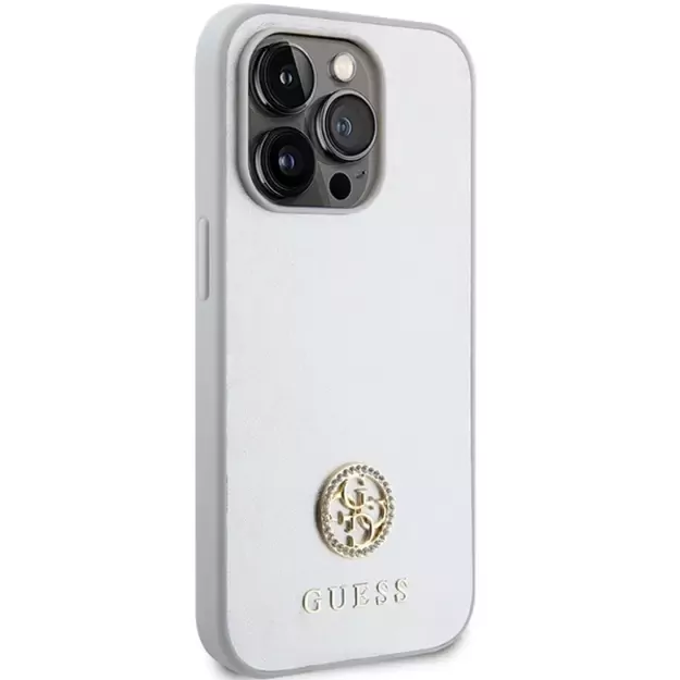 Guess Strass Metal Logo case for iPhone 15 Pro - silver 3