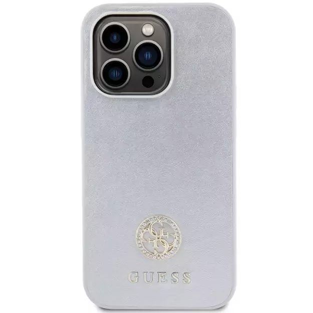 Guess Strass Metal Logo case for iPhone 15 Pro - silver 2