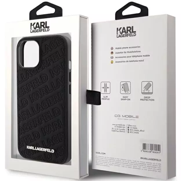 Karl Lagerfeld Quilted K Pattern case for iPhone 15 - black 7