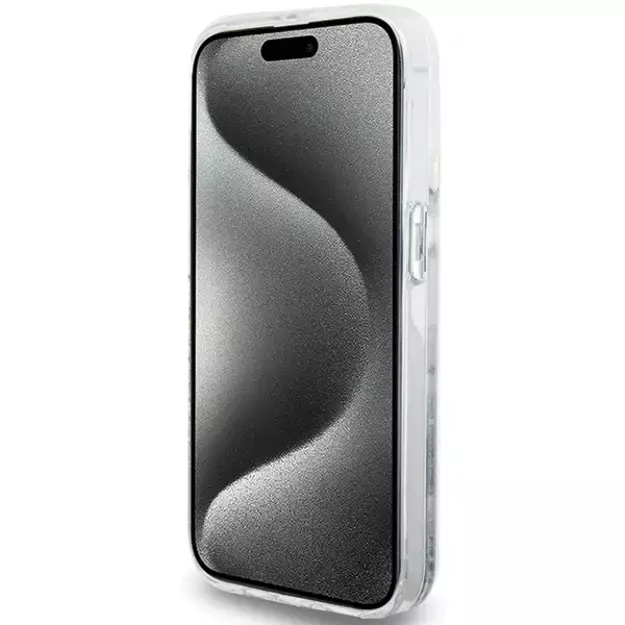 Hello Kitty Liquid Glitter Charms Kitty Head case for iPhone 15 Pro - silver 4