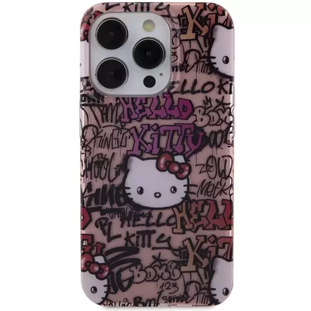 Hello Kitty IML Tags Graffiti case for iPhone 15 Pro Max - pink 2