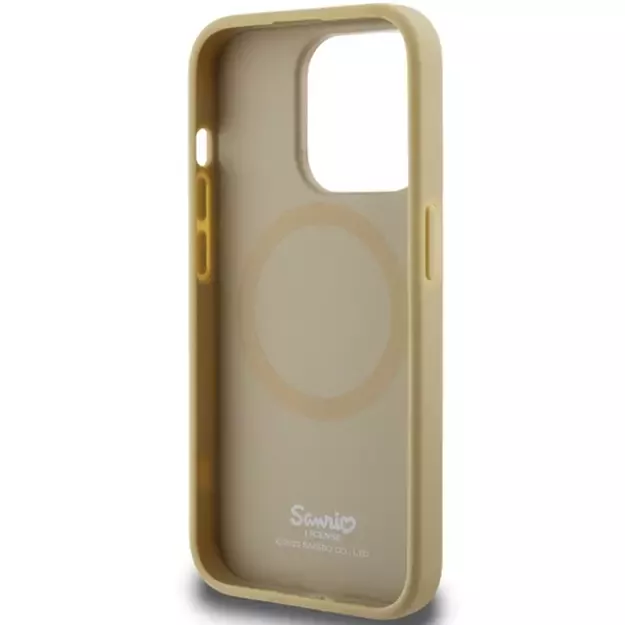 Hello Kitty Leather Kitty Head MagSafe case for iPhone 15 Pro - gold 6