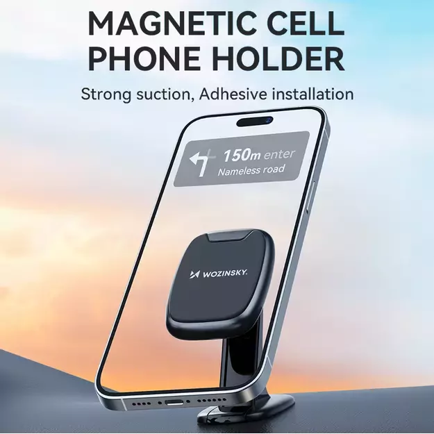 Wozinsky WUMTD magnetic phone holder for car dashboard - black 4