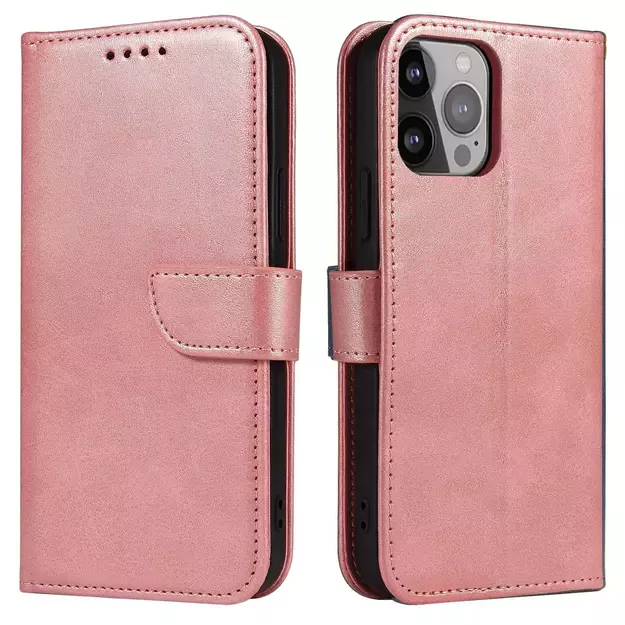 Magnet Case for Samsung A55 with flap and wallet - pink