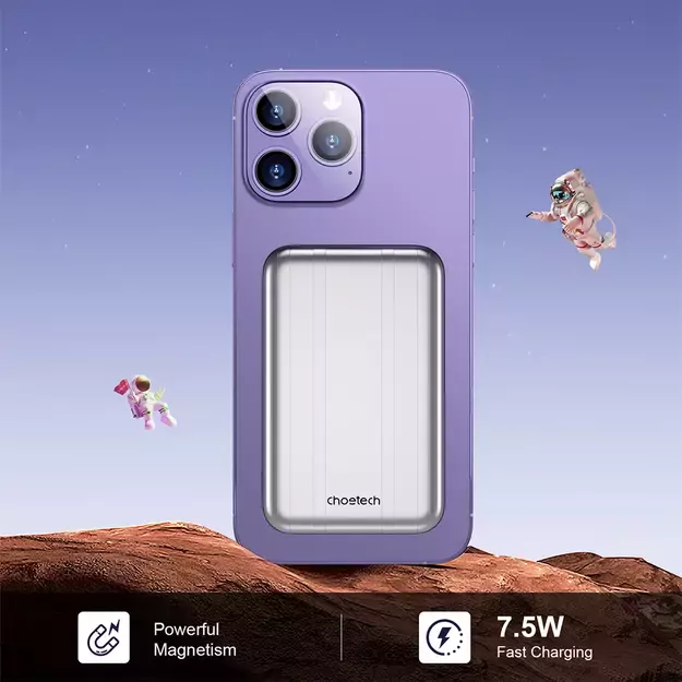 Choetech B655 mini wireless magnetic powerbank 5000mAh - silver 9