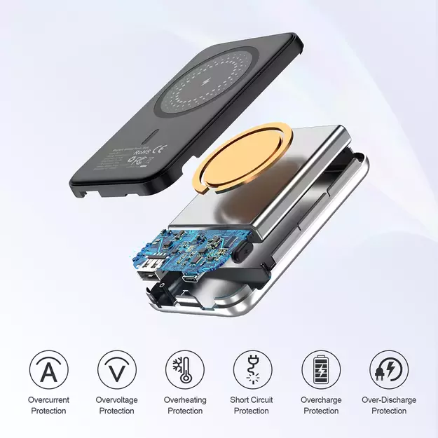 Choetech B655 mini wireless magnetic powerbank 5000mAh - silver 15