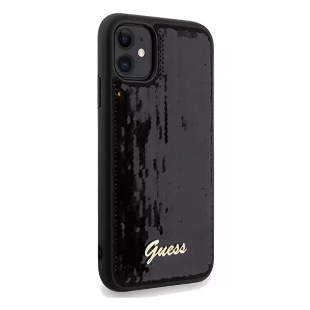 Guess Sequin Script Metal case for iPhone 11 / Xr - black 3