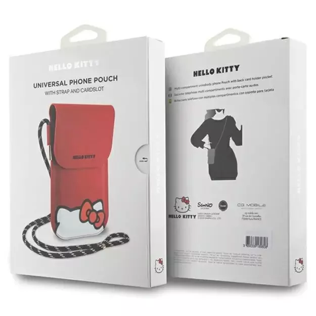 Hello Kitty Leather Hiding Kitty Cord bag - red 5