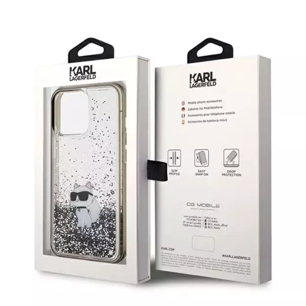 Karl Lagerfeld Liquid Glitter Choupette case for iPhone 13 Pro / 13 - transparent 7
