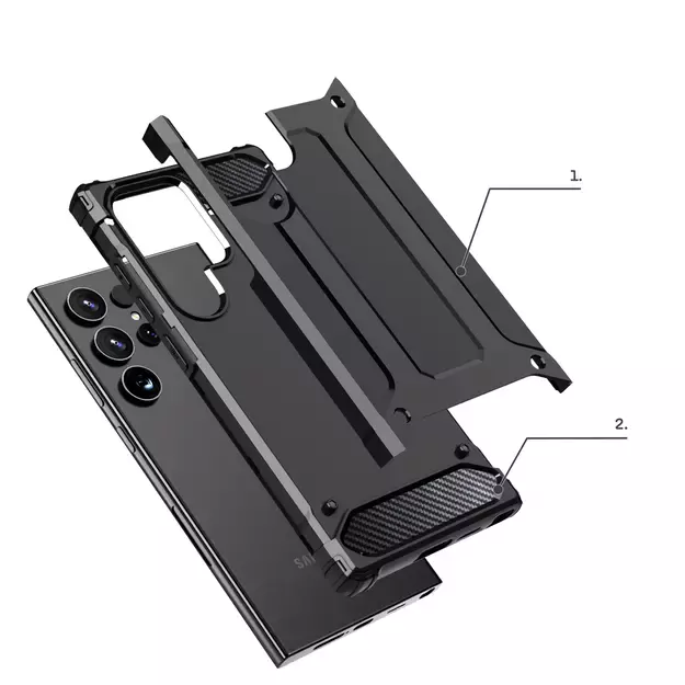 Hybrid Armor case for Samsung Galaxy S24 Ultra armored - black 6