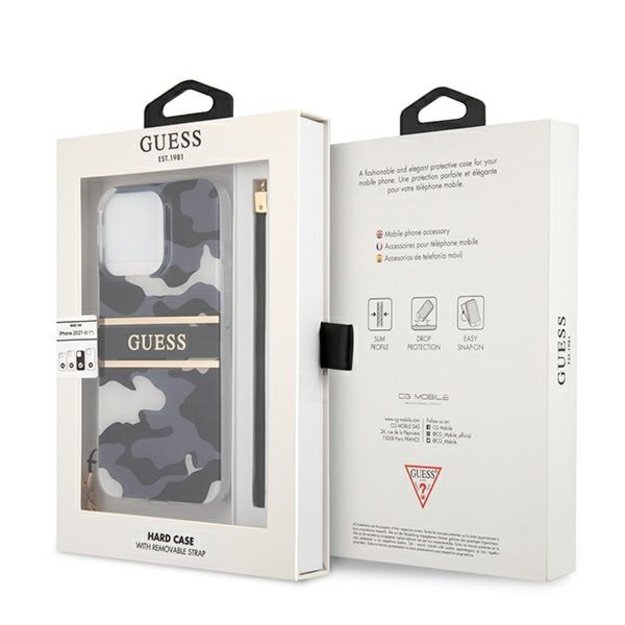 Guess GUHCP13LKCABBK iPhone 13 Pro / 13 6.1&quot  black/black hardcase Camo Strap Collection 14