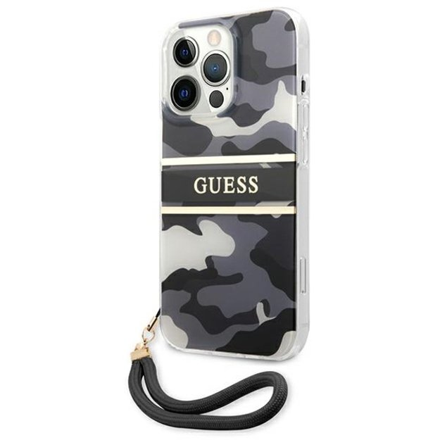 Guess GUHCP13LKCABBK iPhone 13 Pro / 13 6.1&quot  black/black hardcase Camo Strap Collection 6