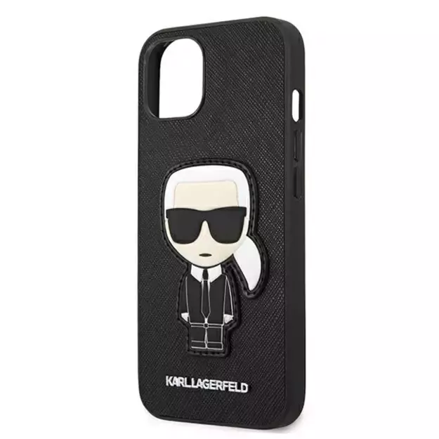 Karl Lagerfeld KLHCP13SOKPK iPhone 13 mini 5,4  czarny/black hardcase Saffiano Ikonik Karl`s Patch 5