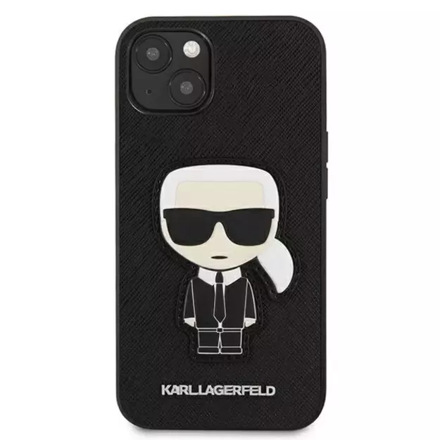Karl Lagerfeld KLHCP13SOKPK iPhone 13 mini 5,4  czarny/black hardcase Saffiano Ikonik Karl`s Patch 2