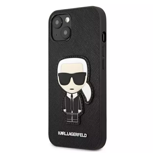 Karl Lagerfeld KLHCP13SOKPK iPhone 13 mini 5,4  czarny/black hardcase Saffiano Ikonik Karl`s Patch 1