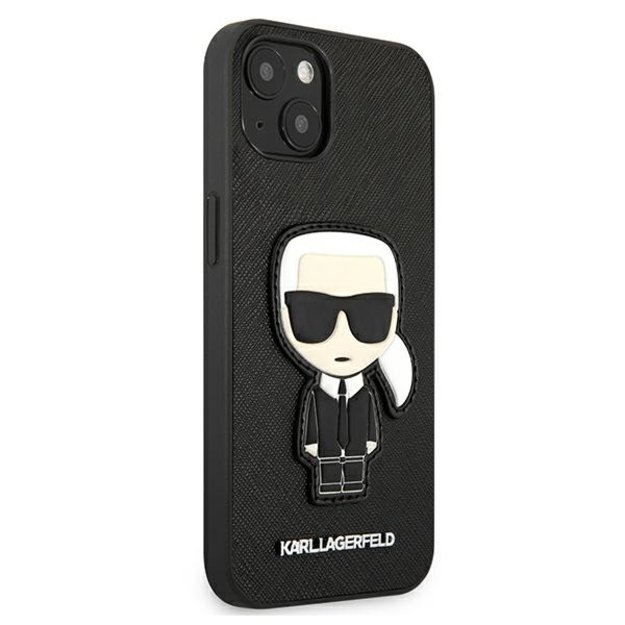 Karl Lagerfeld KLHCP13SOKPK iPhone 13 mini 5,4  czarny/black hardcase Saffiano Ikonik Karl`s Patch 10