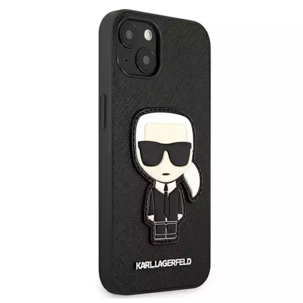 Karl Lagerfeld KLHCP13SOKPK iPhone 13 mini 5,4  czarny/black hardcase Saffiano Ikonik Karl`s Patch 3