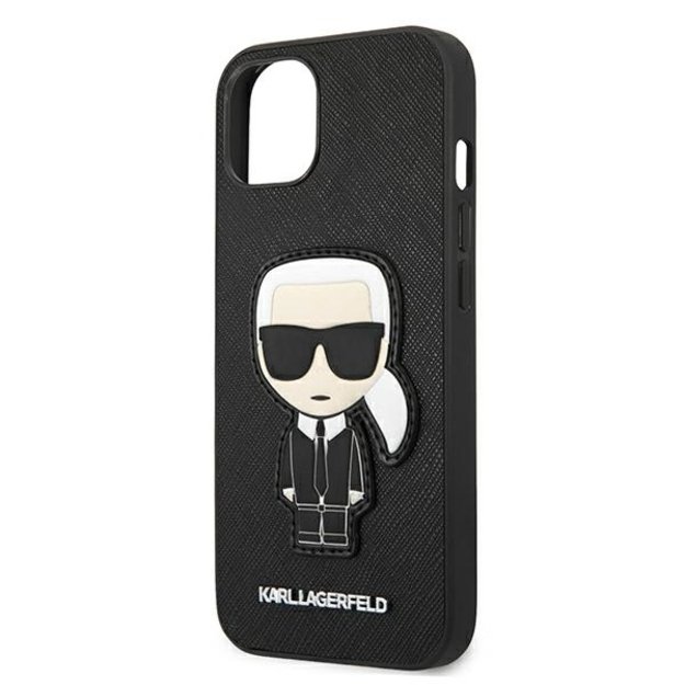 Karl Lagerfeld KLHCP13SOKPK iPhone 13 mini 5,4  czarny/black hardcase Saffiano Ikonik Karl`s Patch 12