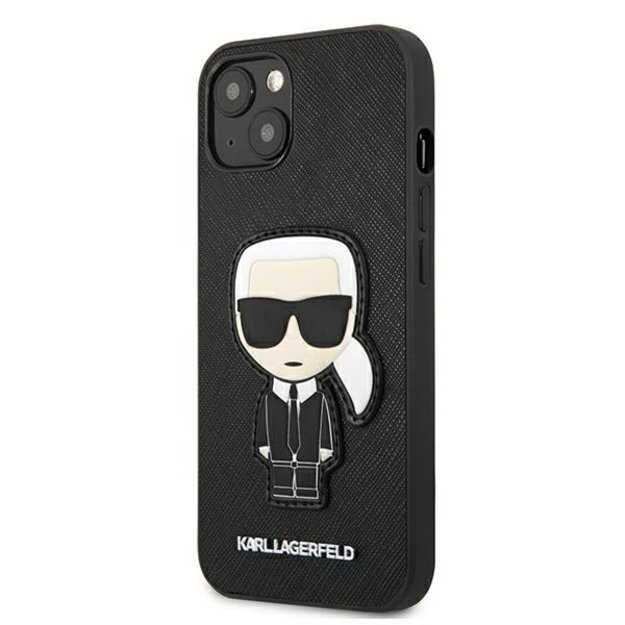 Karl Lagerfeld KLHCP13SOKPK iPhone 13 mini 5,4  czarny/black hardcase Saffiano Ikonik Karl`s Patch 6
