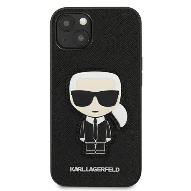 Karl Lagerfeld KLHCP13SOKPK iPhone 13 mini 5,4  czarny/black hardcase Saffiano Ikonik Karl`s Patch 8