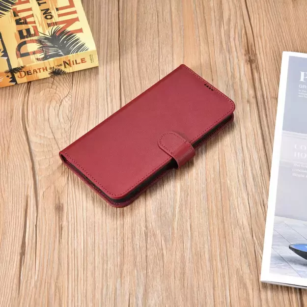 iCarer Haitang Leather Wallet Case Leather Case for Samsung Galaxy S22 + (S22 Plus) Wallet Housing Cover Red (AKSM05RD) 15