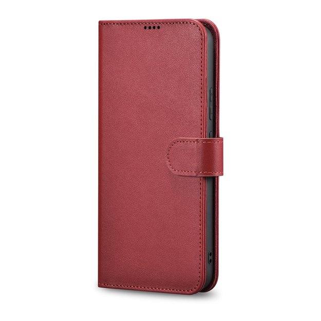 iCarer Haitang Leather Wallet Case Leather Case for Samsung Galaxy S22 + (S22 Plus) Wallet Housing Cover Red (AKSM05RD) 8