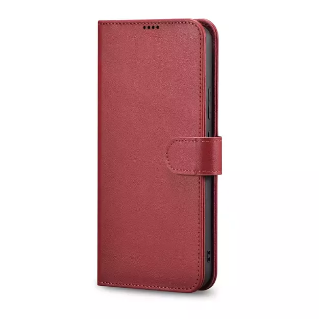 iCarer Haitang Leather Wallet Case Leather Case for Samsung Galaxy S22 + (S22 Plus) Wallet Housing Cover Red (AKSM05RD) 2