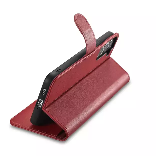 iCarer Haitang Leather Wallet Case Leather Case for Samsung Galaxy S22 + (S22 Plus) Wallet Housing Cover Red (AKSM05RD) 9