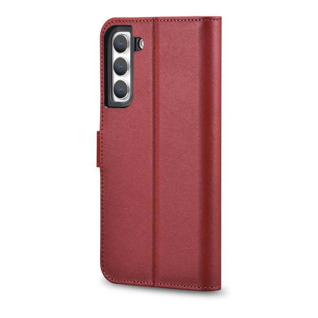 iCarer Haitang Leather Wallet Case Leather Case for Samsung Galaxy S22 + (S22 Plus) Wallet Housing Cover Red (AKSM05RD) 10